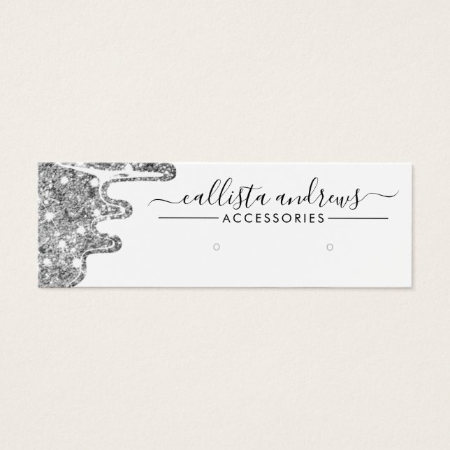 White Silver Chunky Glitter Drivers Earrando Tela (Frente)