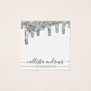 White Silver Chunky Glitter Drivers Earrando Tela