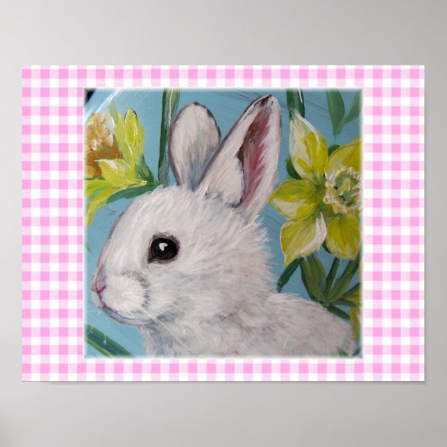 WHITE SPRING BUNNY POSTERS & PRINTS (Frente)
