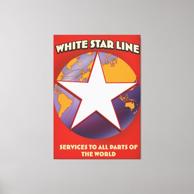 White Star Line Cruise ship. Canvas impressa (Frente)
