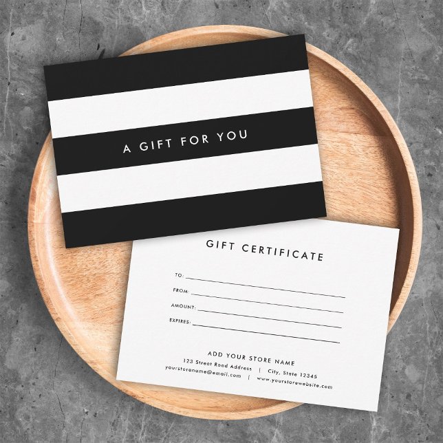 White Stripes & Custom Color Gift Certificate (Criador carregado)