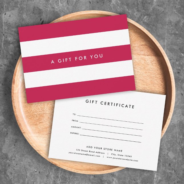 White Stripes & Custom Color Gift Certificate (Criador carregado)