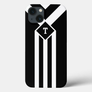 White Stripes e Chevrons a preto com monograma