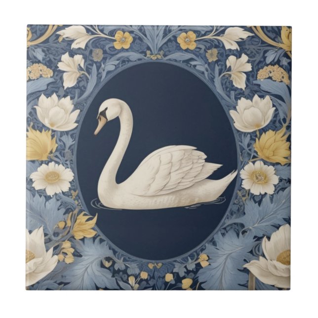 White Swan William Morris Estilo virado para a esq (Frente)