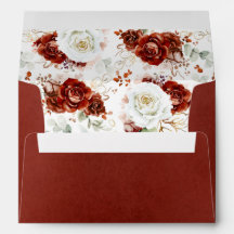 White Terracotta Burgundy Red Floral Wedding