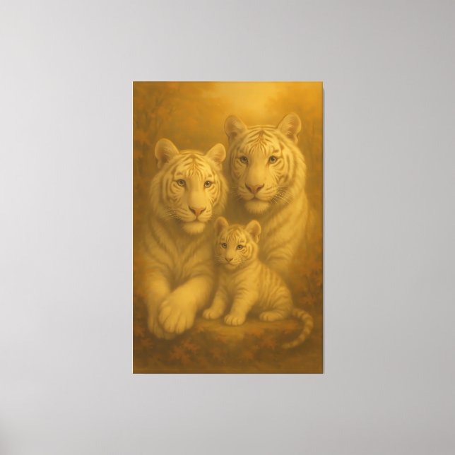 White Tiger Family – Fine Art Premium Canvas (Frente)
