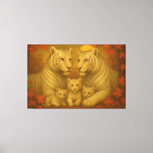 White Tiger Family – Ultra Premium Fine Art Canvas (Frente)
