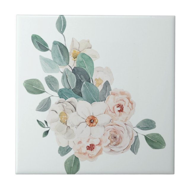 White Vintage Floral Greenery Elegante (Frente)
