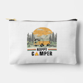 White Vintage Mountain Tree Sunrise Camper Van