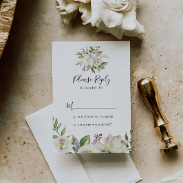 White Winter Peony Floral RSVP
