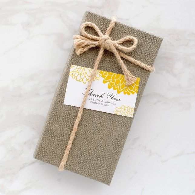 White Yellow Chrysanthemum Obrigado Cartões (Criador carregado)