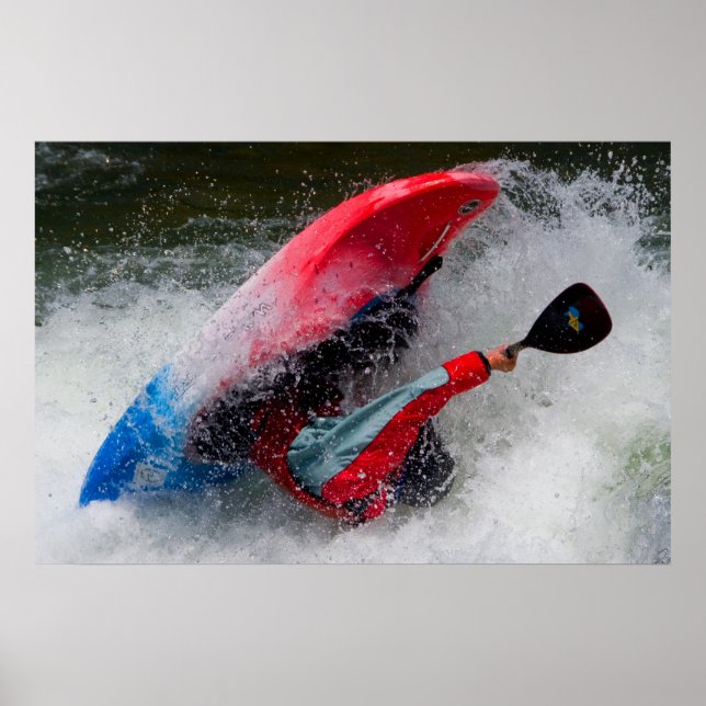Whitewater Kayak Photo Poster (Frente)