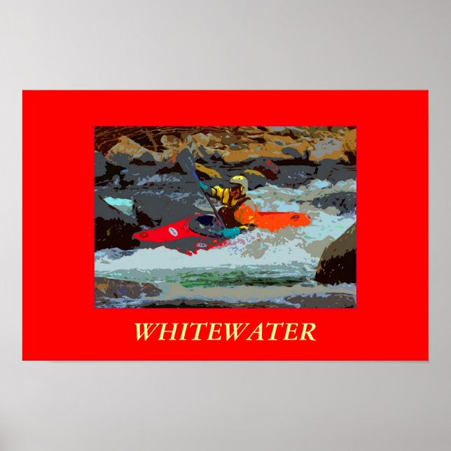 Whitewater Kayaking Photo Poster (Frente)
