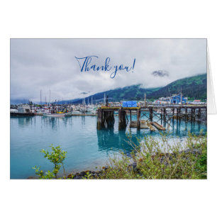 Whittier Alaska Harbor Obrigado Cartão de Saudação