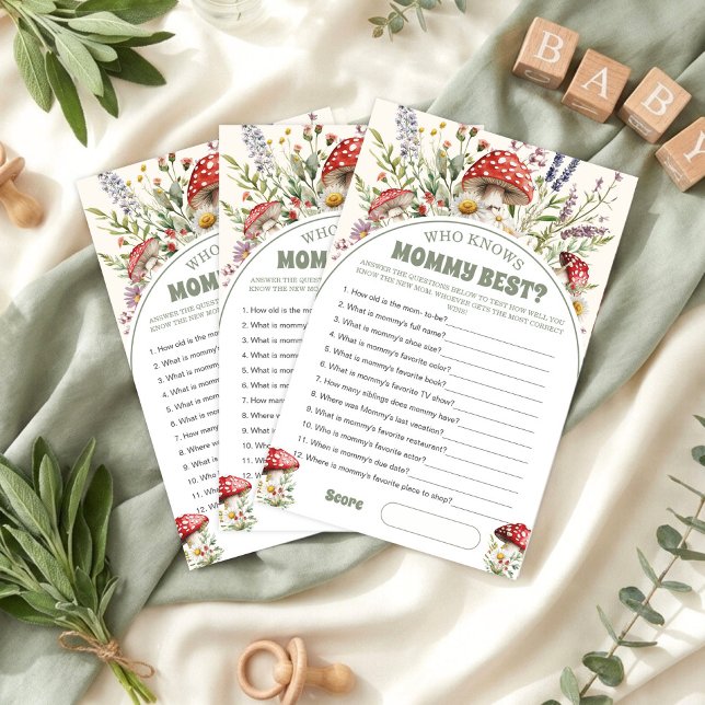 Who knows mommy best Baby Shower Game Card (Criador carregado)