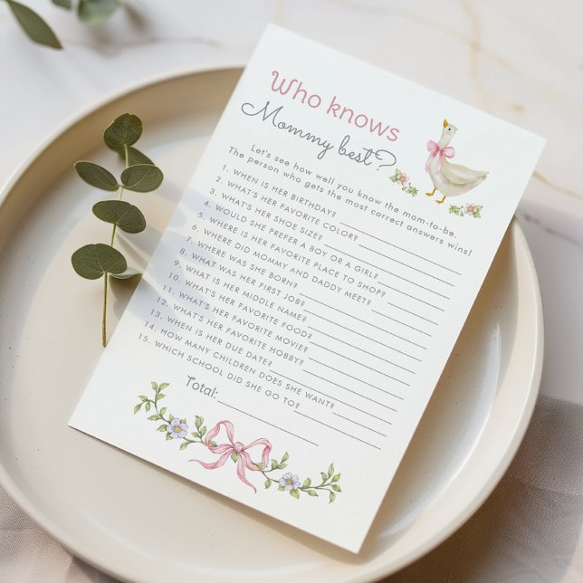 Who knows mommy best Goose Books baby shower game (Criador carregado)