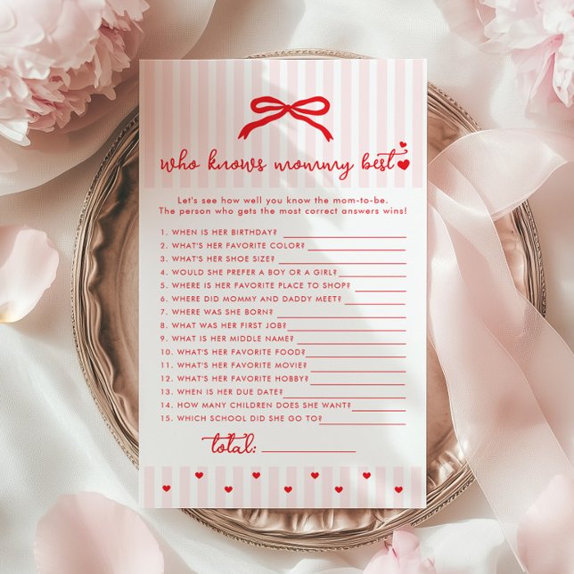 Who knows mommy best red heart Valentines day game (Criador carregado)