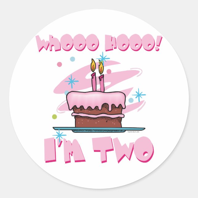 Whoo Hooo Eu sou dois adesivos rosa (Frente)
