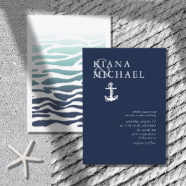 Wht/Marinho Wave Anchor Blue ID836