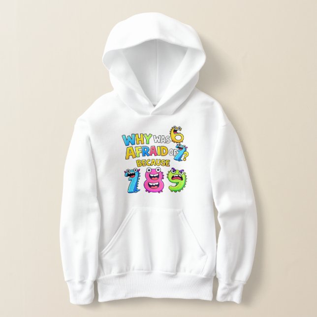 Why Was 6 Afraid of 7 Funny Math Hoodie (Postura )