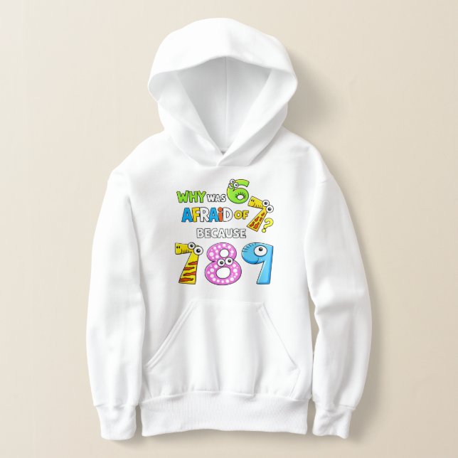 Why Was 6 Afraid of 7 Funny Math Hoodie (Postura )