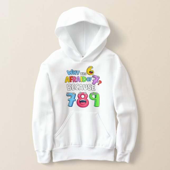 Why Was 6 Afraid of 7 Funny Math Hoodie (Postura )