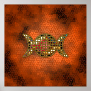 Wicca Triple Goddese Jewel Stainel Poster