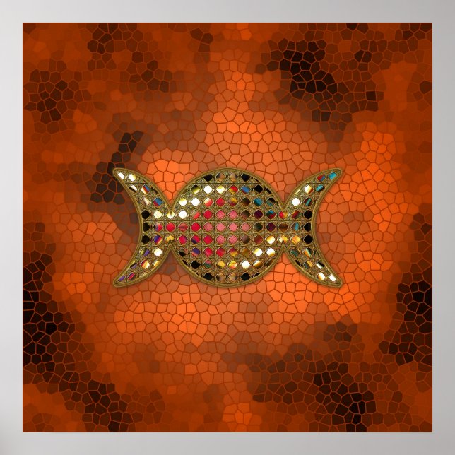 Wicca Triple Goddese Jewel Stainel Poster (Frente)