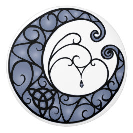 Wiccan Pagan Purple e Black Moon Knob