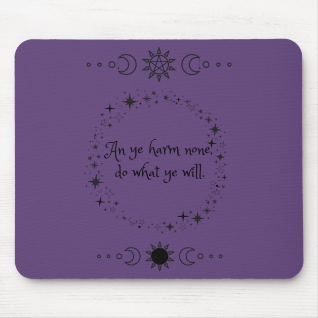 Wiccan Rede Witch Mouse Pad (Frente)
