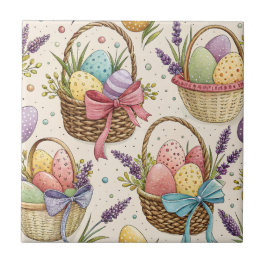 Wicker Basket Easter Eggs with Lavender