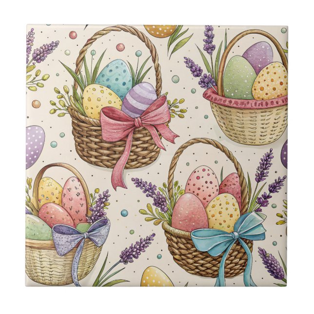 Wicker Basket Easter Eggs with Lavender (Frente)