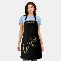 Wifey Dourado Script Newlyweds Apron