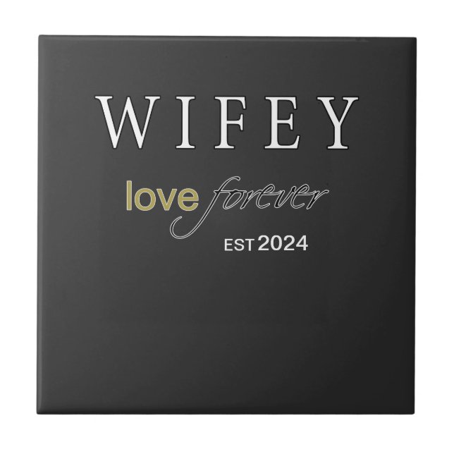 Wifey personalizado data de registro do Amor etern (Frente)