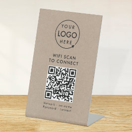 Wifi de Código QR | Rustic Kraft Business Logo Int