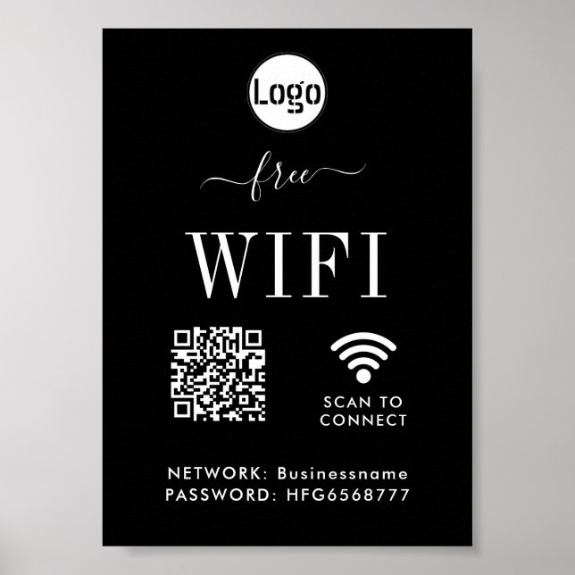 WIFI Network Password QR Code Poster (Frente)