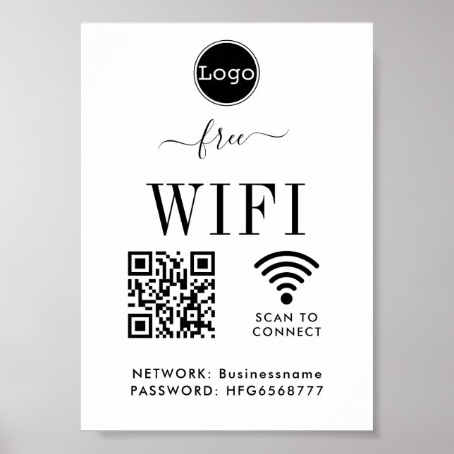 WIFI Network Password QR Code Poster (Frente)