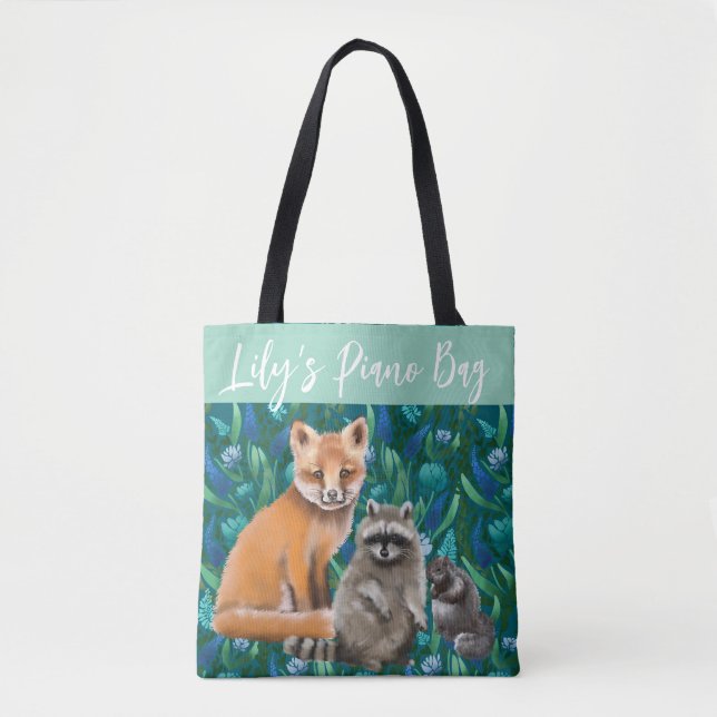 Wild about Music animal floral Tote (Frente)