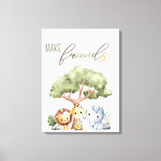 Wild Baby Safari Animal Wall art Décor Canvas