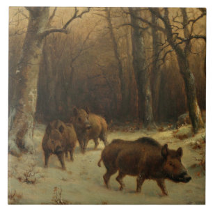 Wild Boars in the Snow (por Rosa Bonheur)