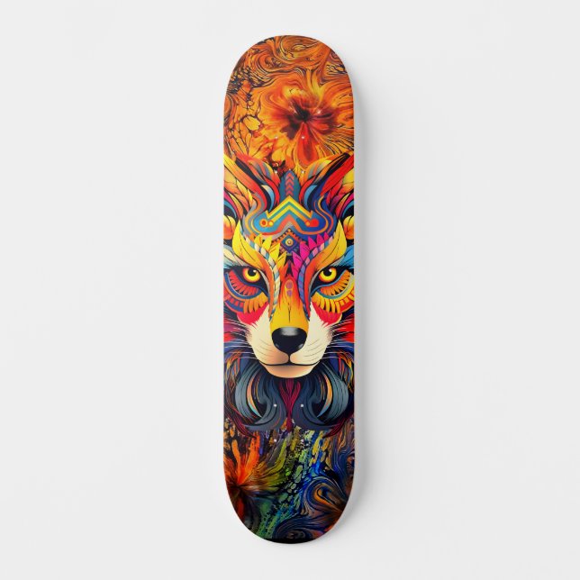 Wild Boho Fox Abstrato skate Deck (Frente)