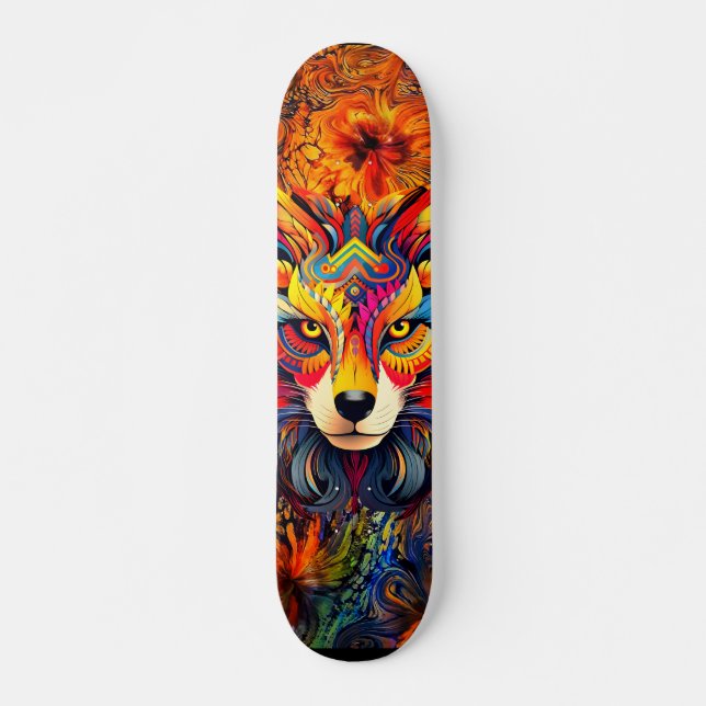 Wild Boho Fox Abstrato skate Deck (Frente)