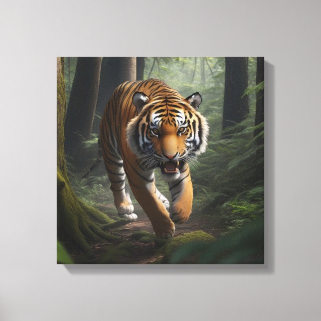 Wild Cat in Golden Forest Canvas (Frente)