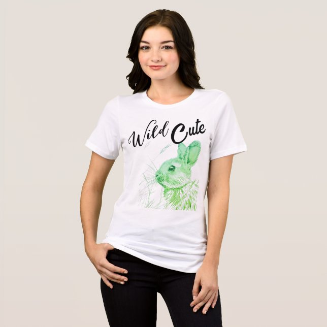 Wild Cute – Hare Design Women’s T-Shirt (Frente Completa)