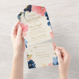 Wild Elegance | Marinho Blush e Dourado Casamento