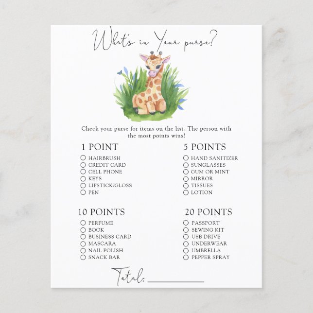 Wild Giraffe - O que há no seu jogo de bolsa? (Frente)