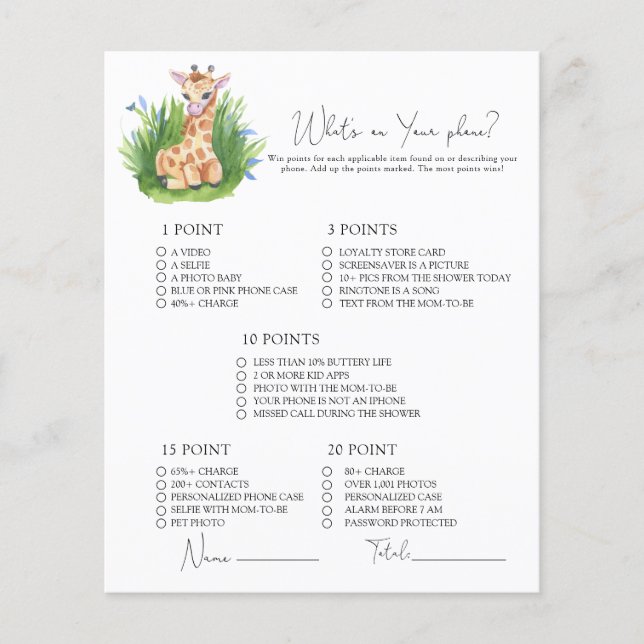 Wild Giraffe - O que há no seu jogo telefônico? (Frente)