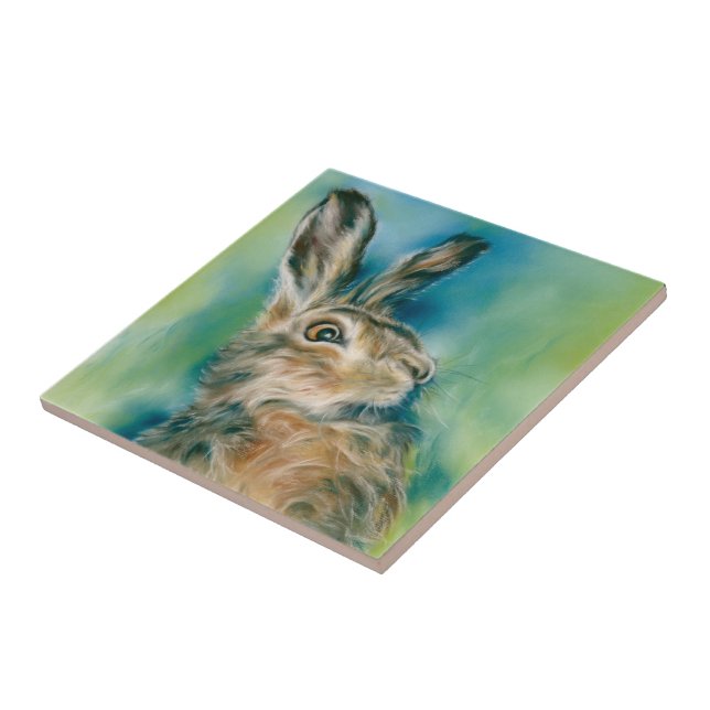 Wild Hare Exuberance Pastel Art (Lateral)