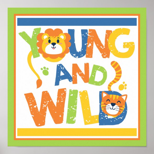 Wild Lion e Tiger Poster (Frente)