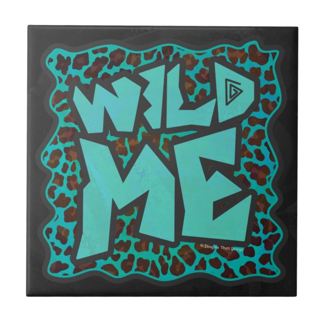 Wild Me Brown e Teal Leopard Design (Frente)